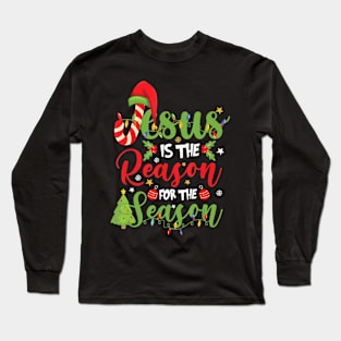 Christian Jesus The Reason Christmas Stocking Stuffer Long Sleeve T-Shirt